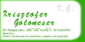 krisztofer goloncser business card